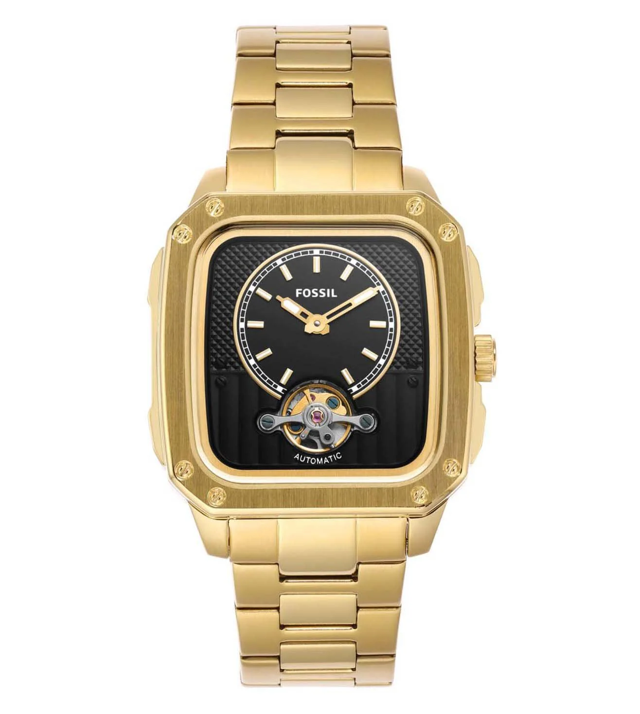 ME3239 FOSSIL | Inscription Automatic Black Dial Watch (Men)