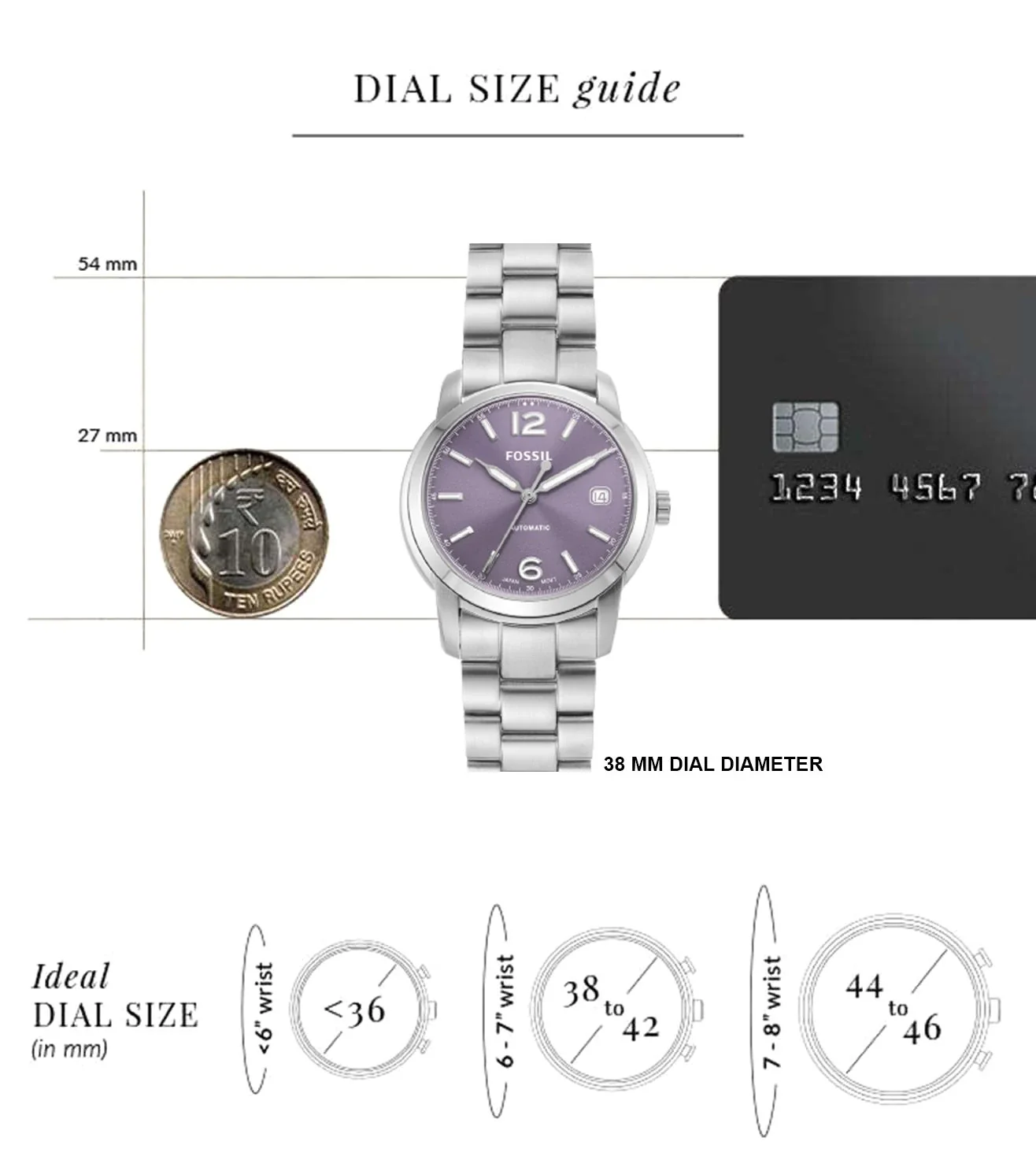 ME3246 FOSSIL | Heritage Automatic Purple Dial Watch (Women) - Image 6