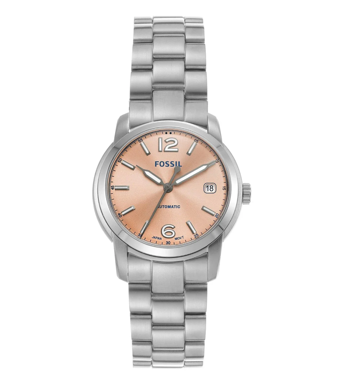 ME3247 FOSSIL | Heritage Automatic Rose Gold Dial Watch (Women)