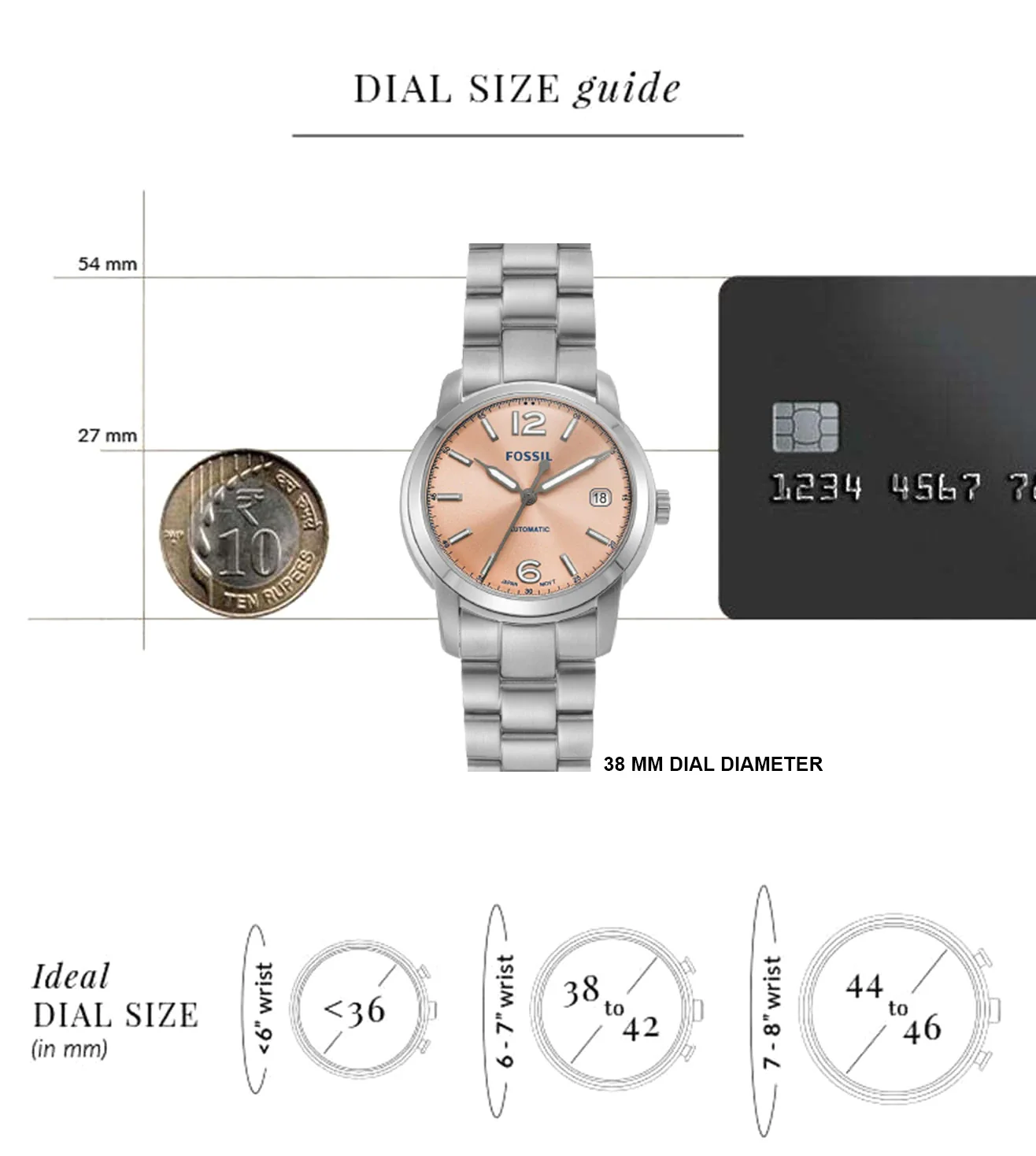 ME3247 FOSSIL | Heritage Automatic Rose Gold Dial Watch (Women) - Image 5