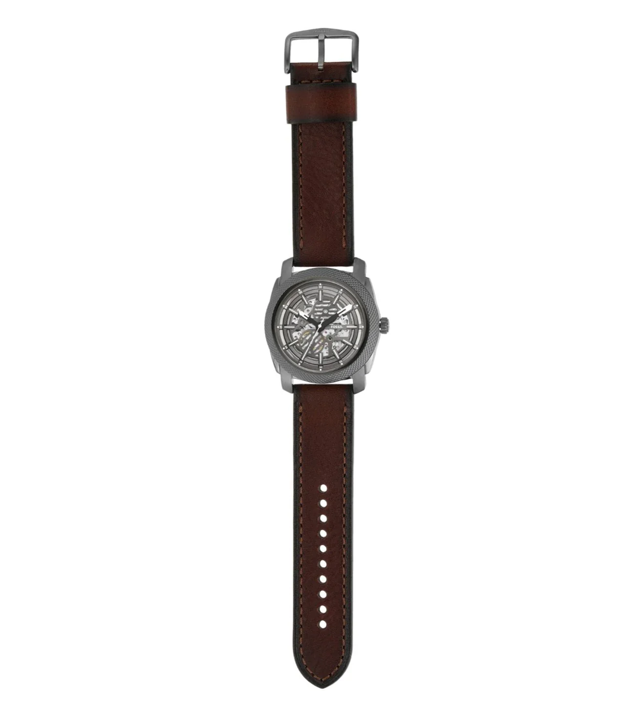 ME3254 FOSSIL | Grey Dial Automatic Leather Strap Analog Watch (Men) - Image 5
