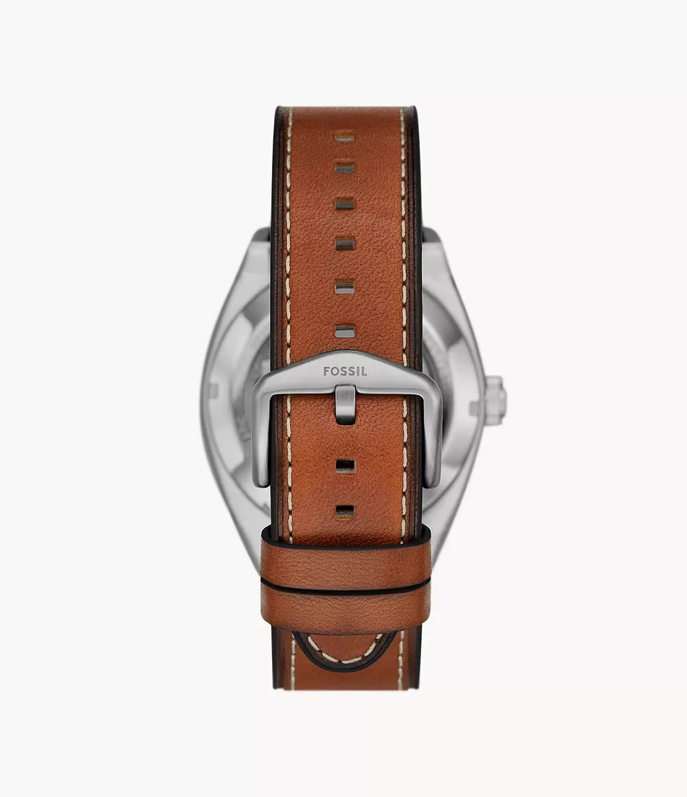 ME3261 Fossil | Everett Automatic Brown Leather Watch (Men) - Image 3