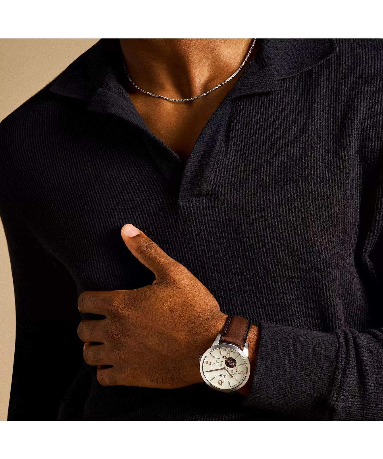 ME3266 Fossil | Townsman Beige Dial Automatic Watch (Men) - Image 6