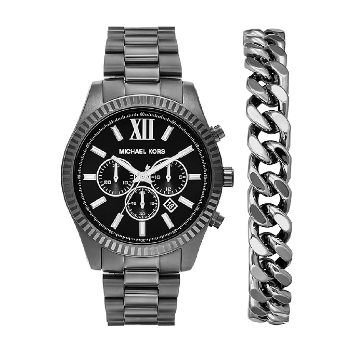 Michael Kors Lexington Black Dial Chronograph Watch For Men MK9217SET