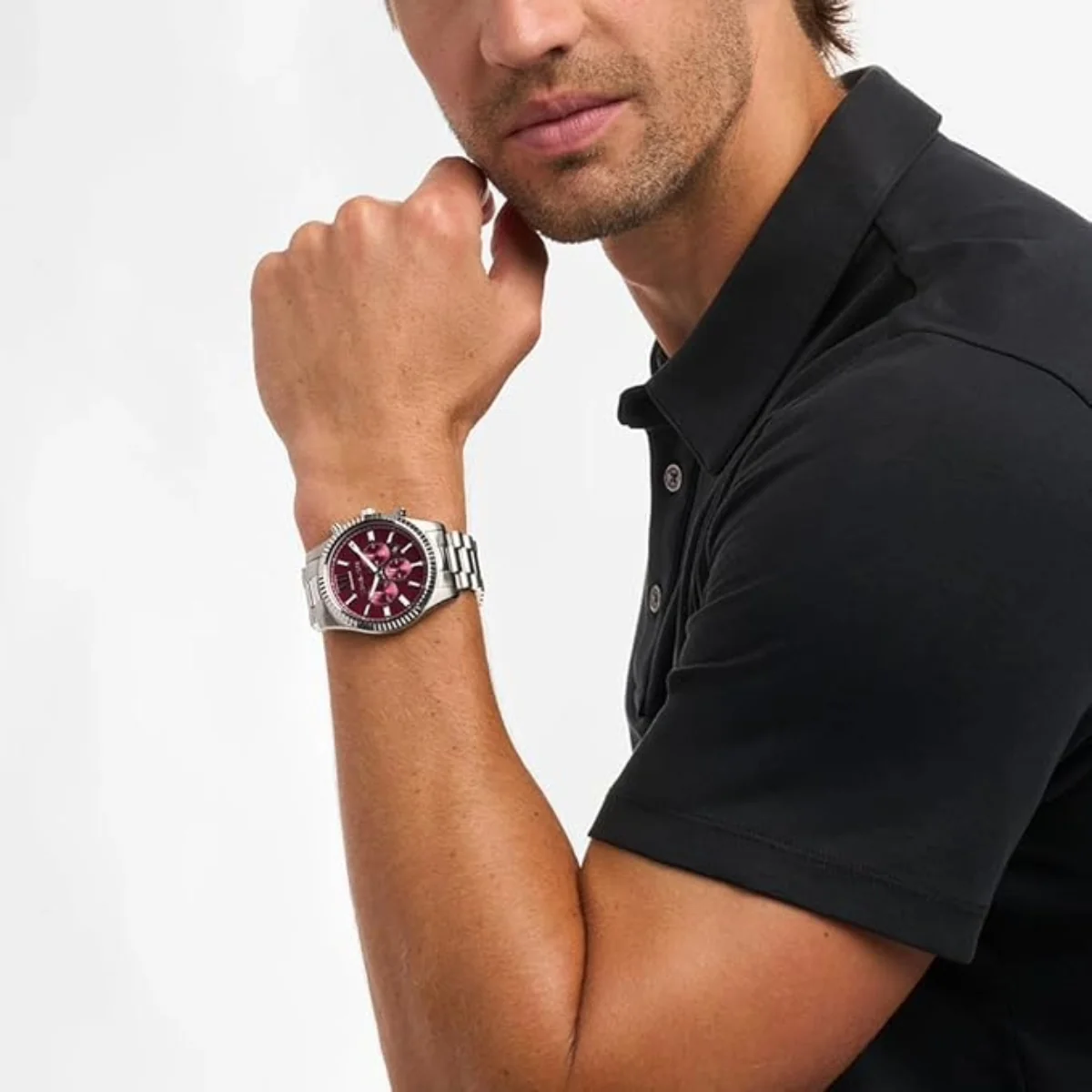 Michael Kors Lexington Maroon Dial Analog Chronograph Men's Watch MK9242 - Image 5