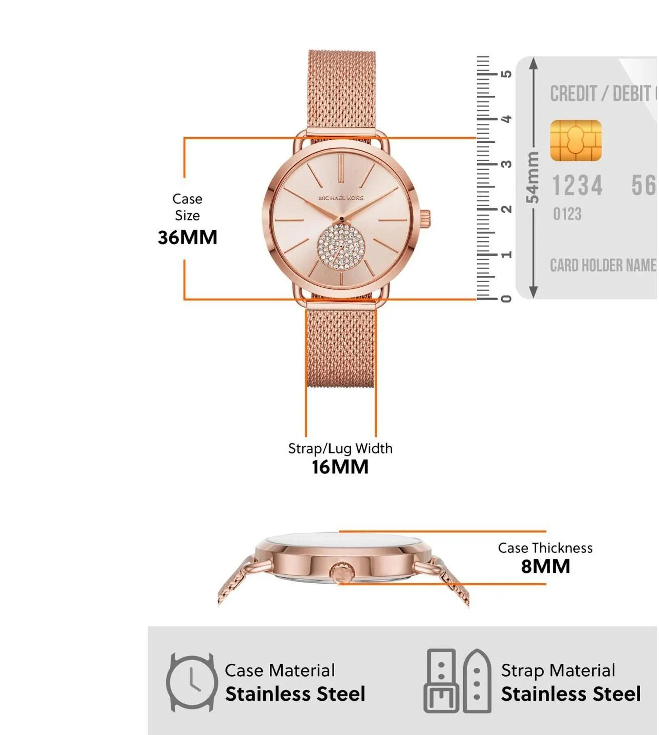 MK3845 | MICHAEL KORS Portia Watch for Women - Image 7
