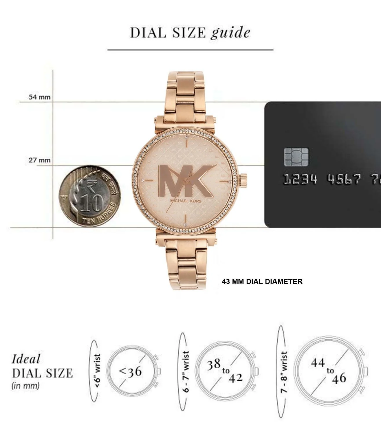 MK4335 | MICHAEL KORS Sofie Rose Gold Dial Watch for Women - Image 6