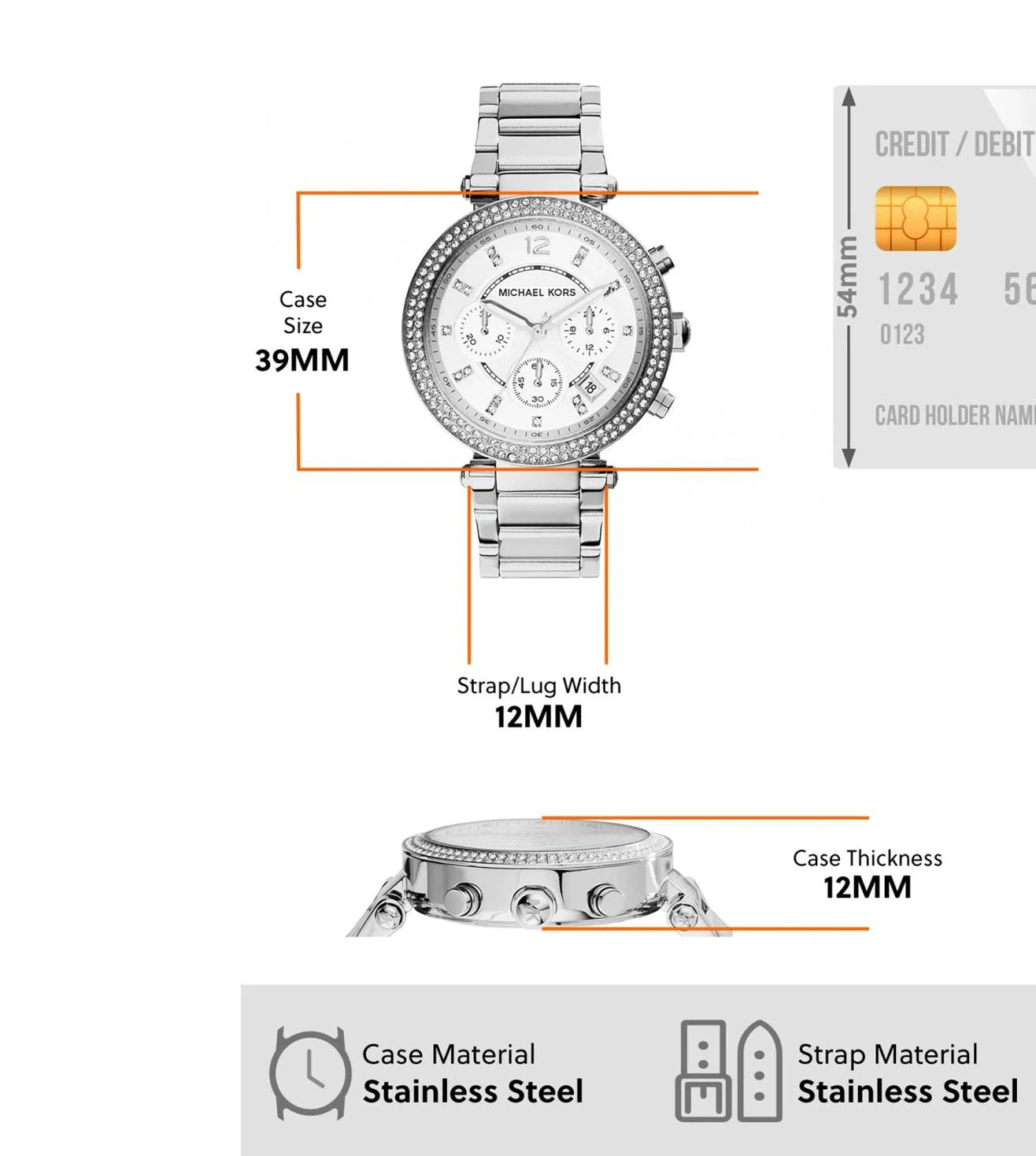 MK5353 | MICHAEL KORS Parker Chronograph Watch for Women - Image 6