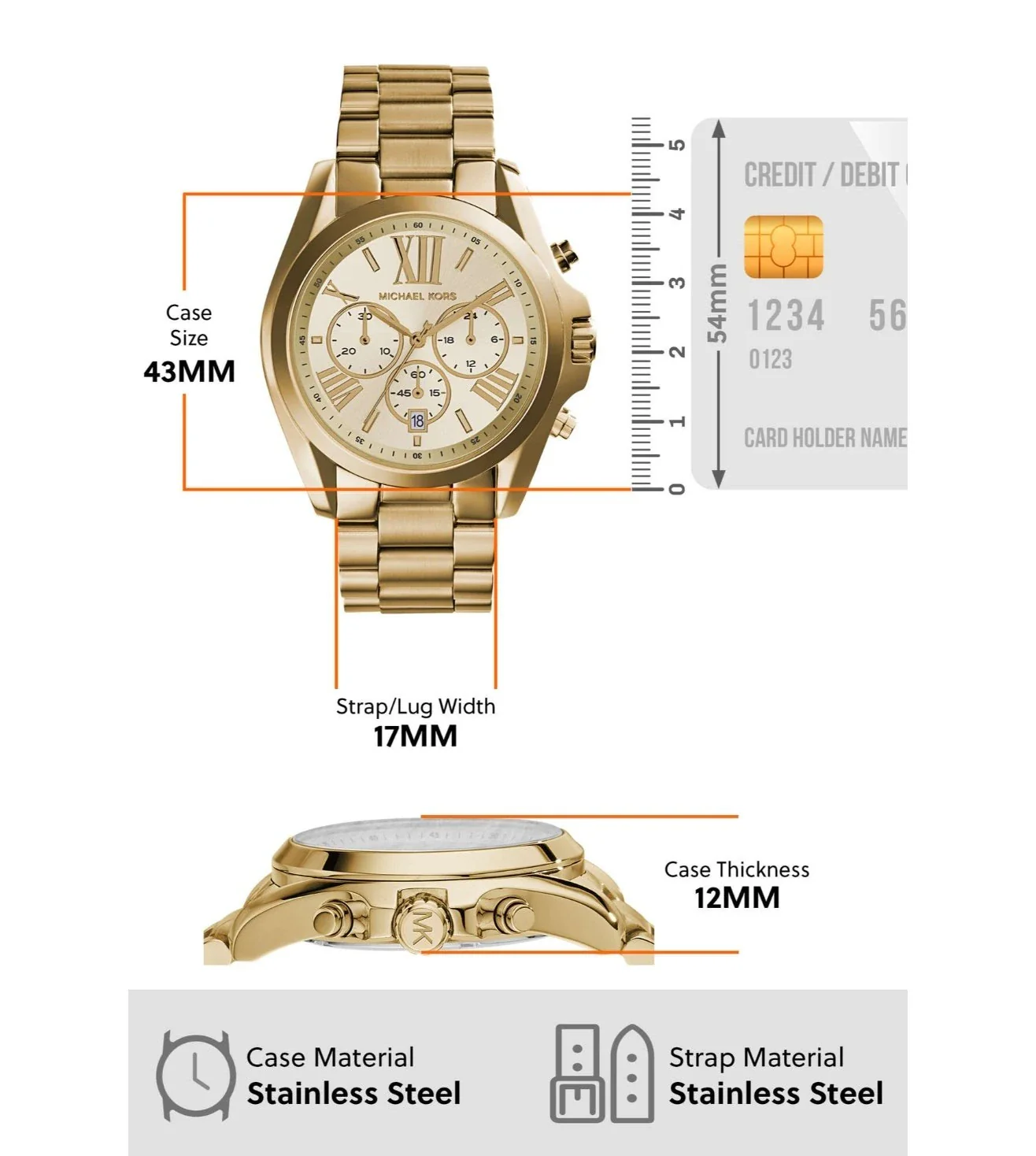 MK5605 MICHAEL KORS | Bradshaw Chronograph Watch for Women - Image 5