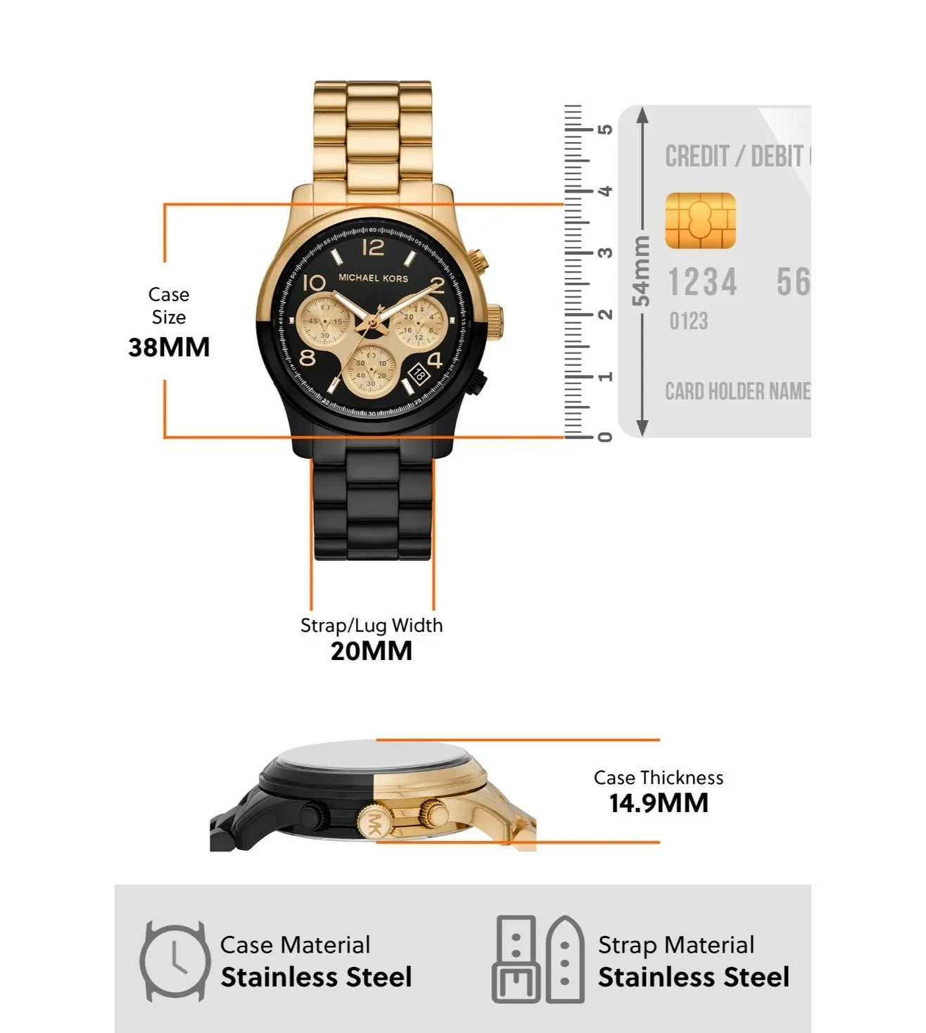 MK7328 | MICHAEL KORS Runway Chronograph Watch for Women - Image 5
