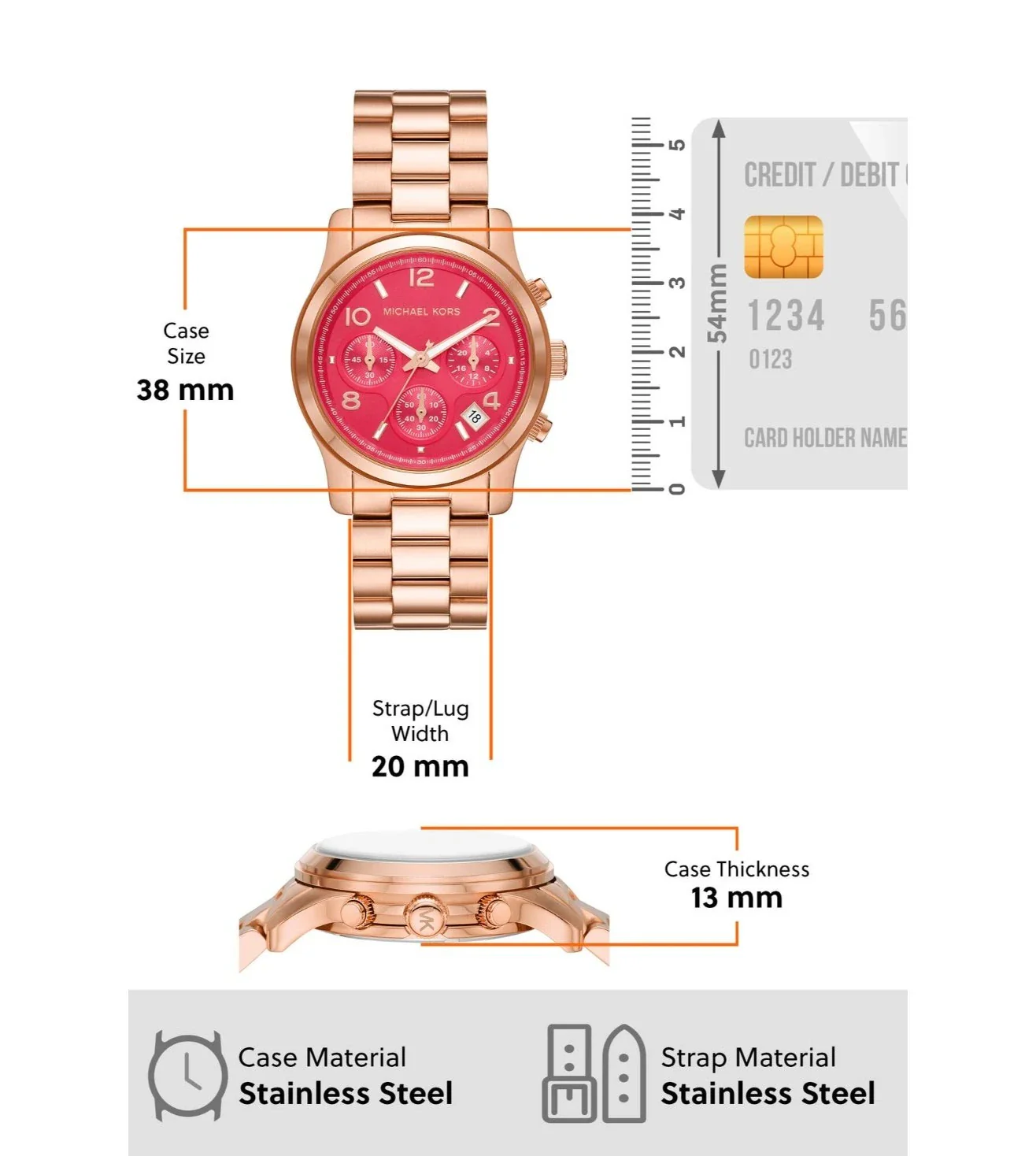MK7352 | MICHAEL KORS Runway Chronograph Watch for Women - Image 5