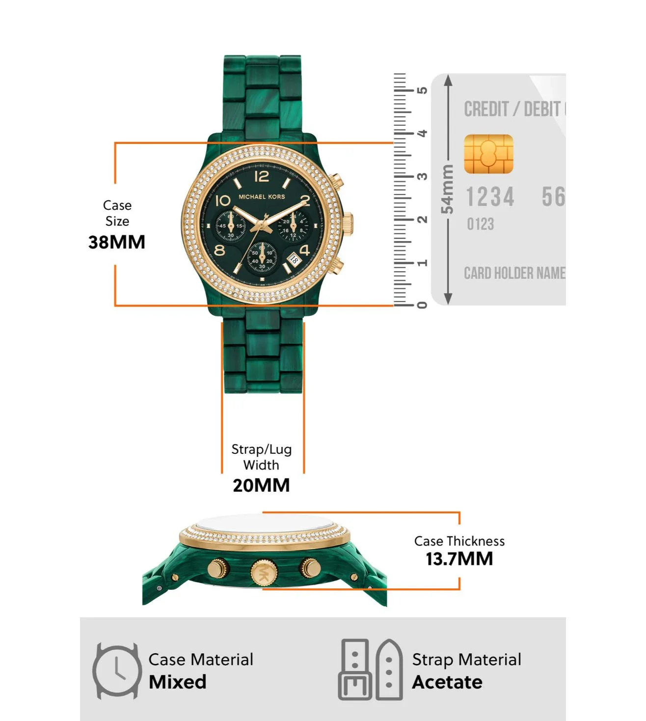 MK7422 | MICHAEL KORS Runway Chronograph Watch for Women - Image 4