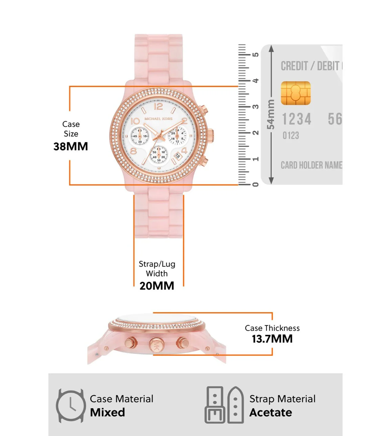 MK7424 | MICHAEL KORS Runway Chronograph Watch for Women - Image 5
