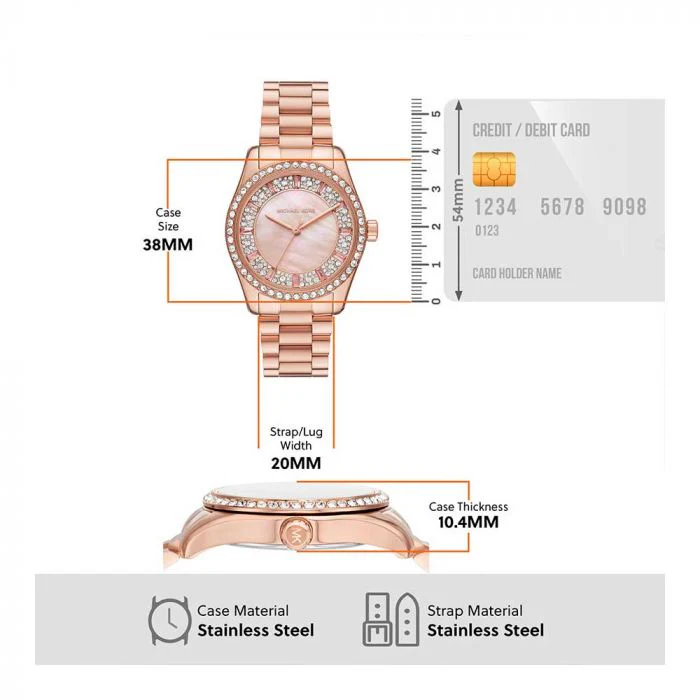 MK7444 | Lexington Round Pink Watch for Women - Image 4