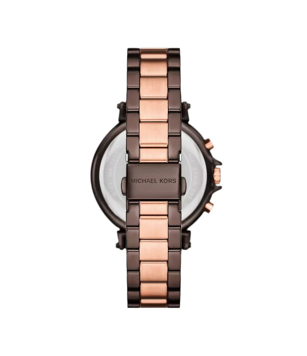 MK7496 Michael Kors | Maren Chronograph Chocolate and Rose Gold-Tone Watch - Image 2