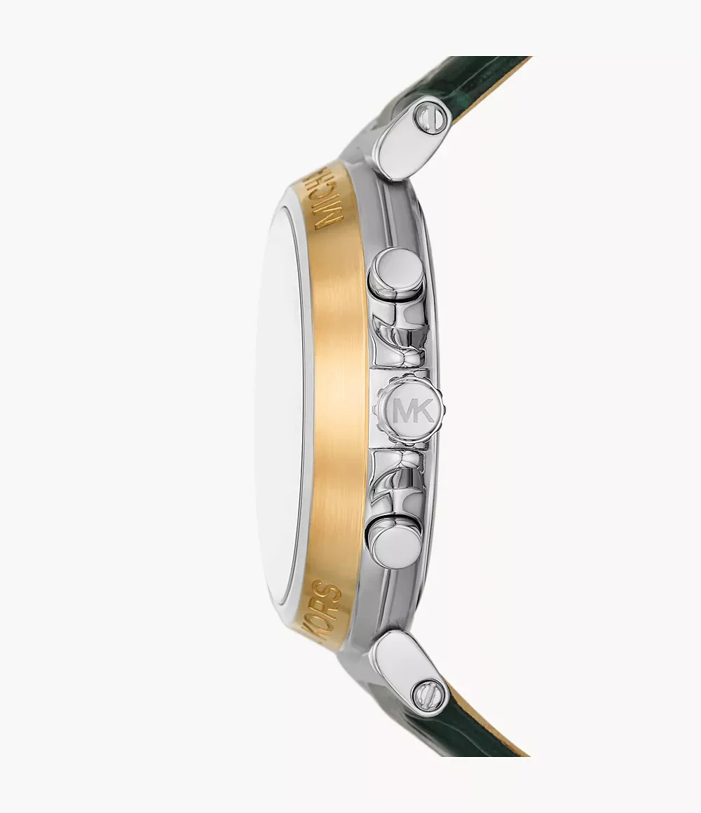 MK7498 Michael Kors | Maren Chronograph Green Leather Watch (Women) - Image 2