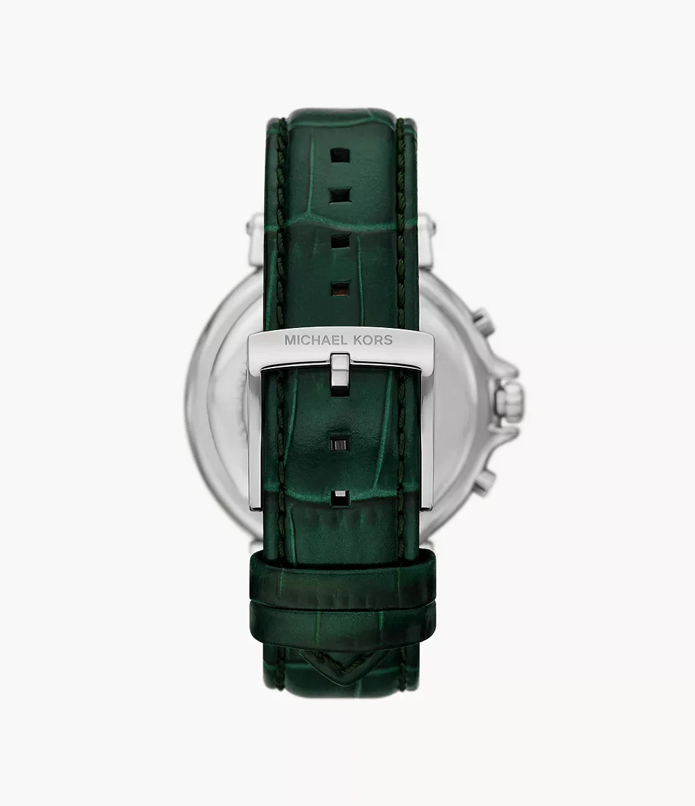 MK7498 Michael Kors | Maren Chronograph Green Leather Watch (Women) - Image 3