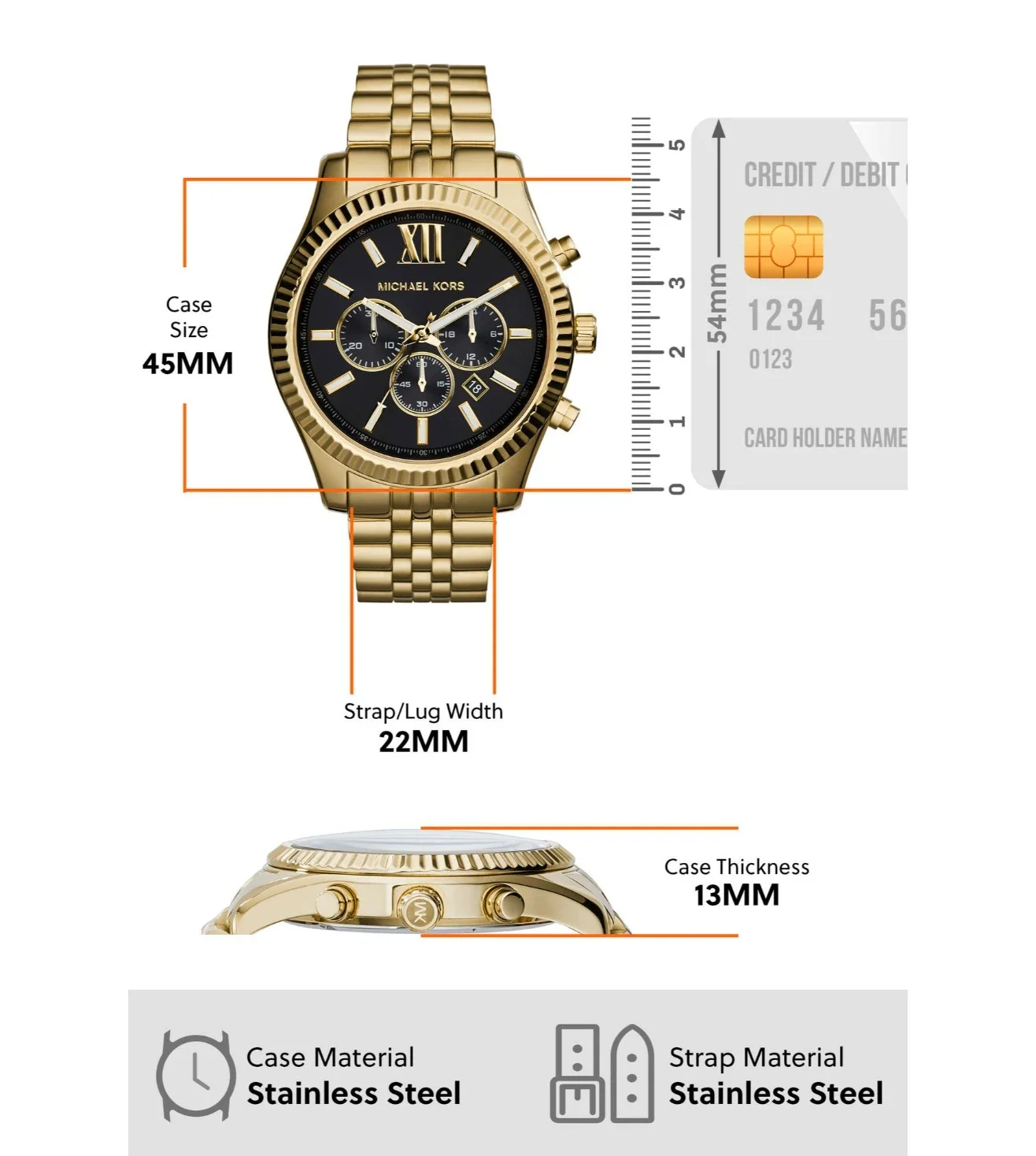 MK8286 | MICHAEL KORS Lexington Chronograph Watch for Men - Image 4