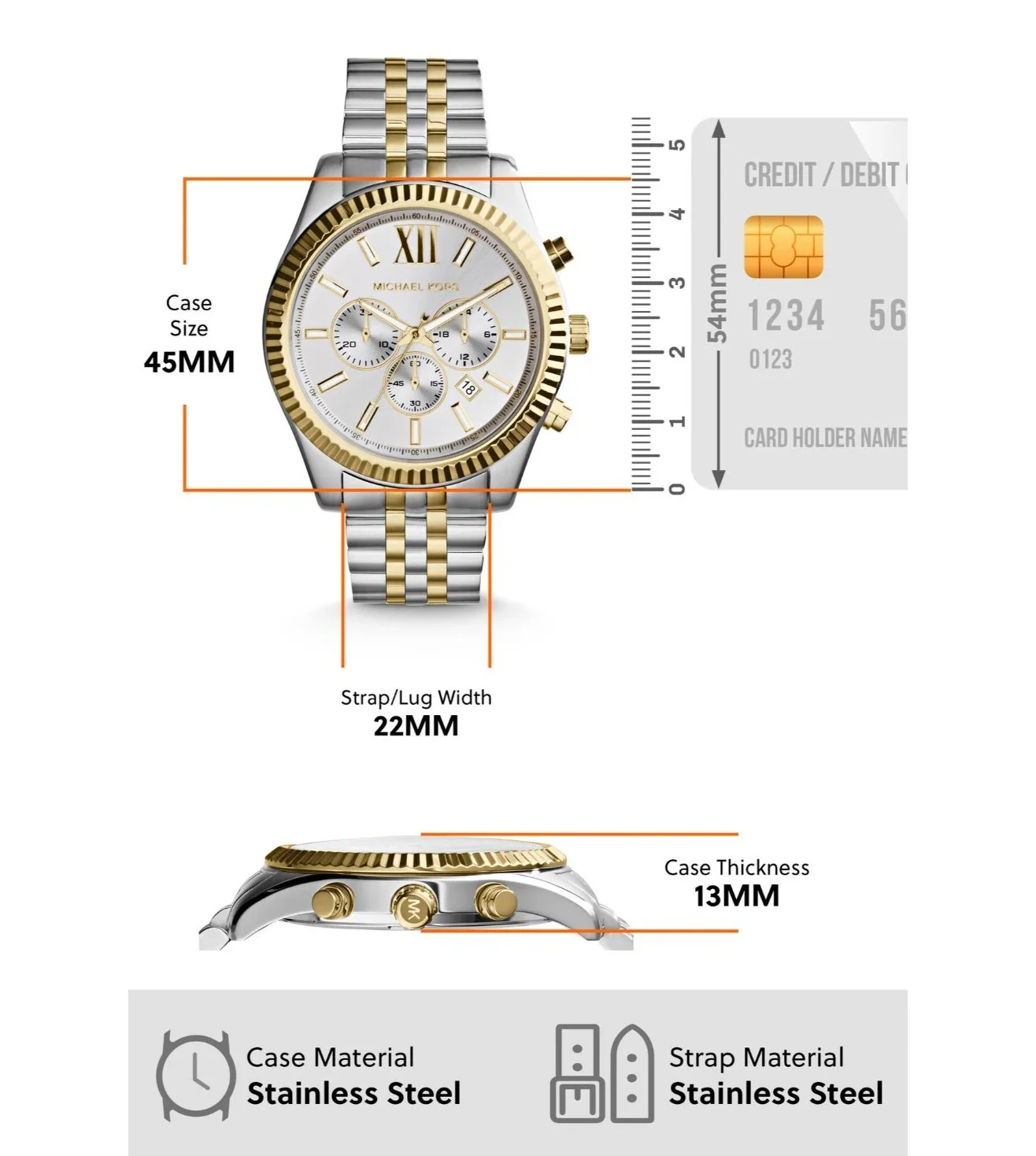 MK8344 | MICHAEL KORS Lexington Chronograph Watch for Men - Image 5