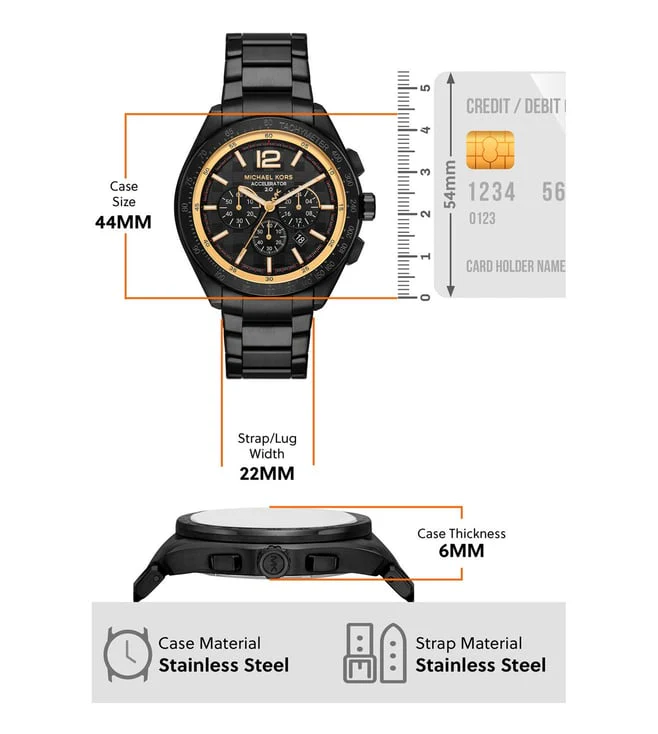 MK9179 Michael Kors | Accelerator 2.0 Black Dial Analog Watch (Men) - Image 3
