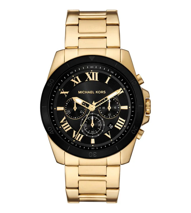 MK9184 Michael Kors | Alek Chrono Black Dial Gold-Tone Watch (Men)