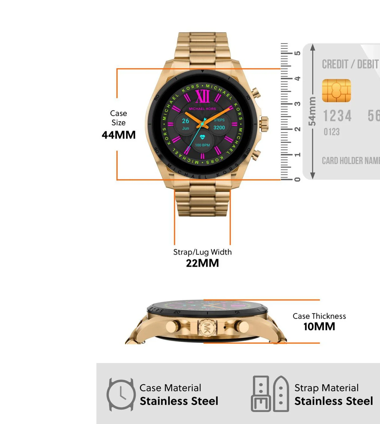 MICHAEL KORS Gen 6 Bradshaw Smart Watch for Women With Interchangeable Strap - MKT5138 - Image 6