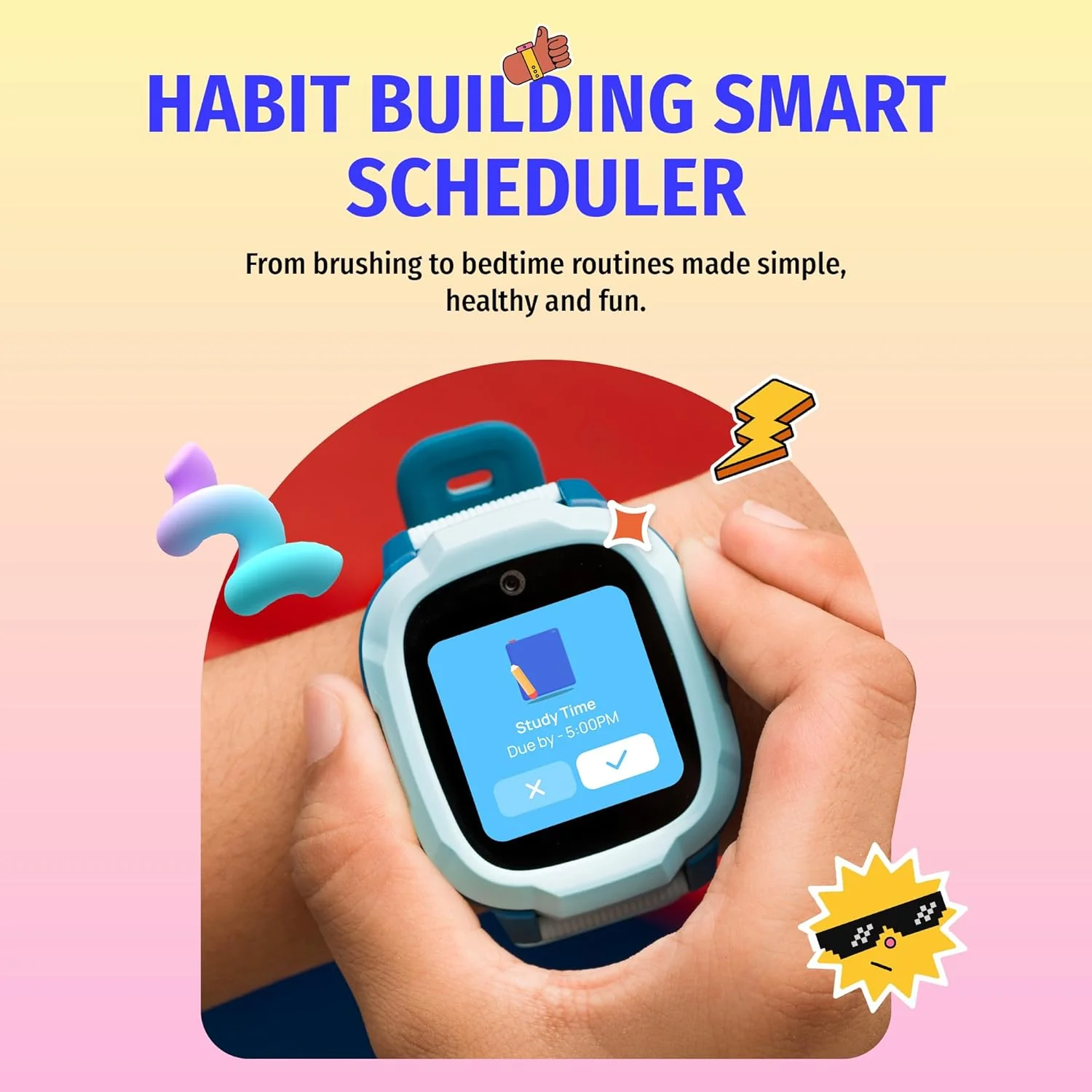 Noise Junior Explorer 2 Kids Smartwatch – 4G SIM, 2-Way Video & Voice Calls, Real-Time GPS, Geofencing, IP68, SOS Alerts (Power Pixel) - Image 5