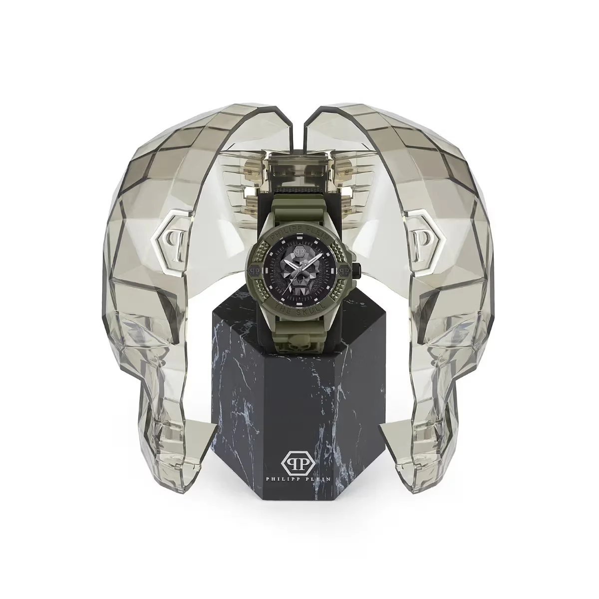 Philipp Plein $kull Quartz Black Dial Analog Silicone Strap Men Watch PWUBA0423 - Image 3