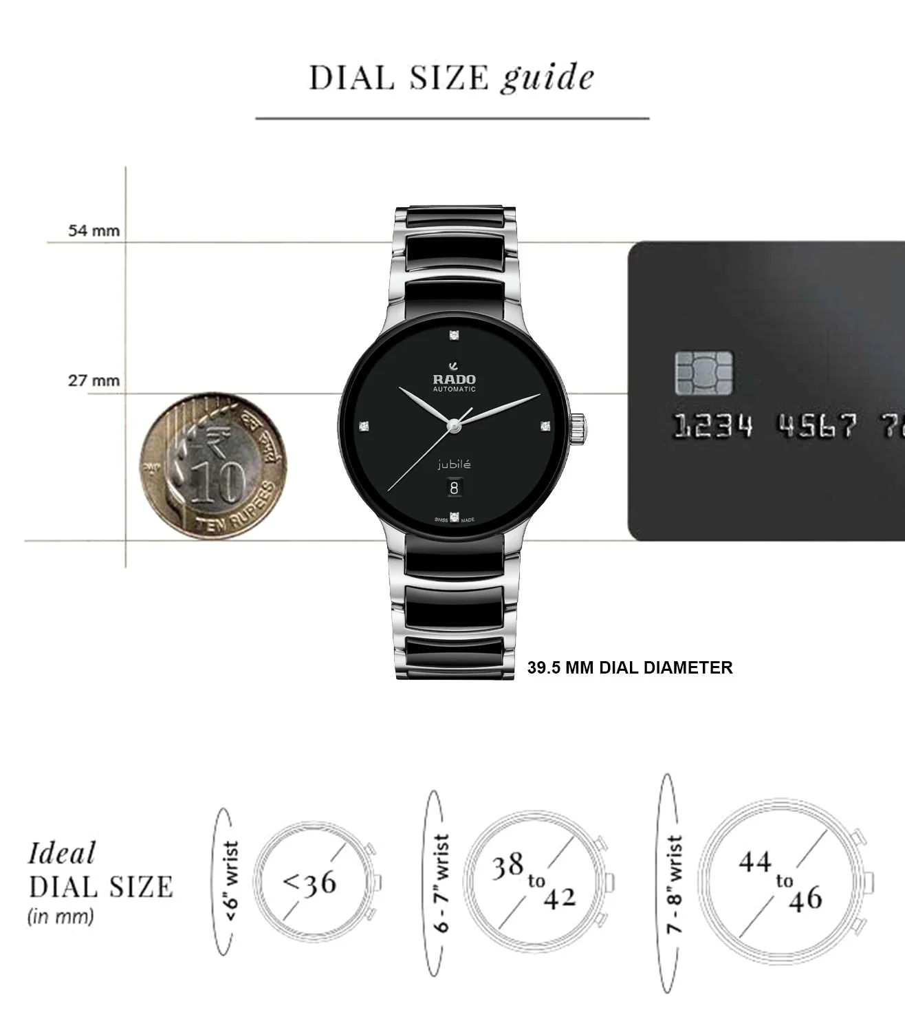 R30018712  | RADO Centrix Automatic Diamond Unisex Watch - Image 6