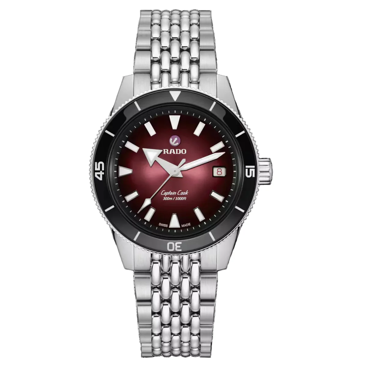 RADO Captain Cook Automatic Black Burgundy Gradient Dial Men's Watch R32223408