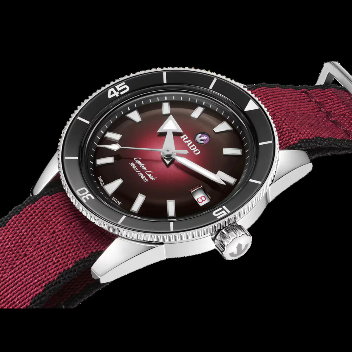 RADO Captain Cook Automatic Black Burgundy Gradient Dial Men's Watch R32223408 - Image 8