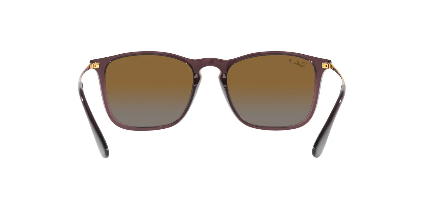 Ray-Ban Chris RB4187 6593/T5 Sunglasses – Transparent Brown, 54mm Polarized - Image 5