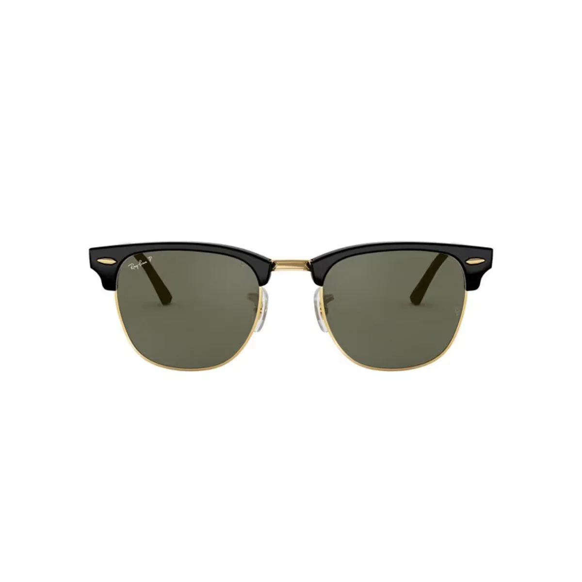 Ray-Ban RB3016 990/58 51 Clubmaster Sunglasses – Polarized Light Green Lenses, 51mm Classic Browline Style