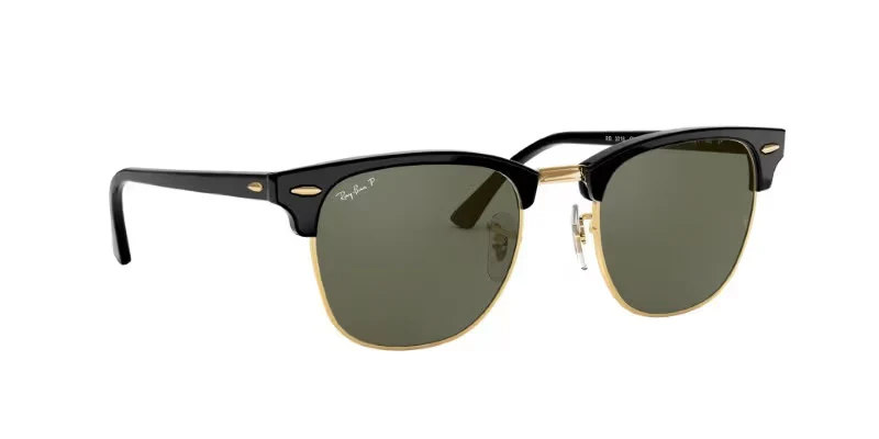 Ray-Ban RB3016 990/58 51 Clubmaster Sunglasses – Polarized Light Green Lenses, 51mm Classic Browline Style - Image 4