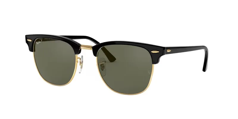 Ray-Ban RB3016 990/58 51 Clubmaster Sunglasses – Polarized Light Green Lenses, 51mm Classic Browline Style - Image 5