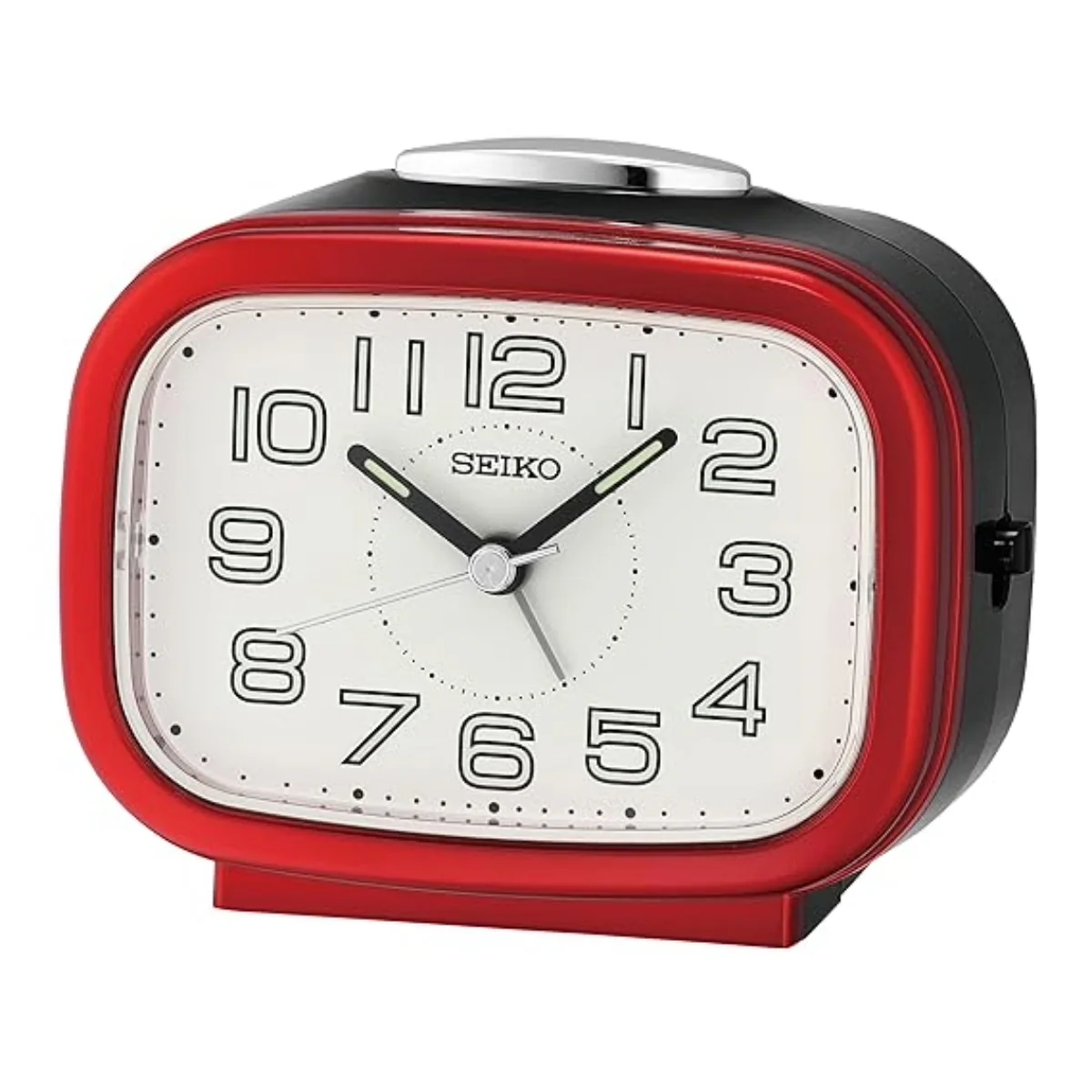 Seiko Table Clock Classic Rectangular Matt Finish Red LumiBrite - QHK060RN