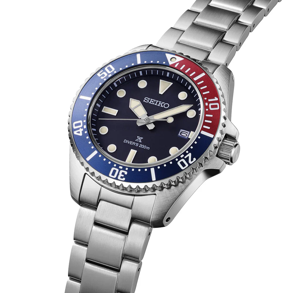 Seiko Prospex Solar Diver’s in Blue-Red-Blue Men's Watch - SNE595P1 - Image 3