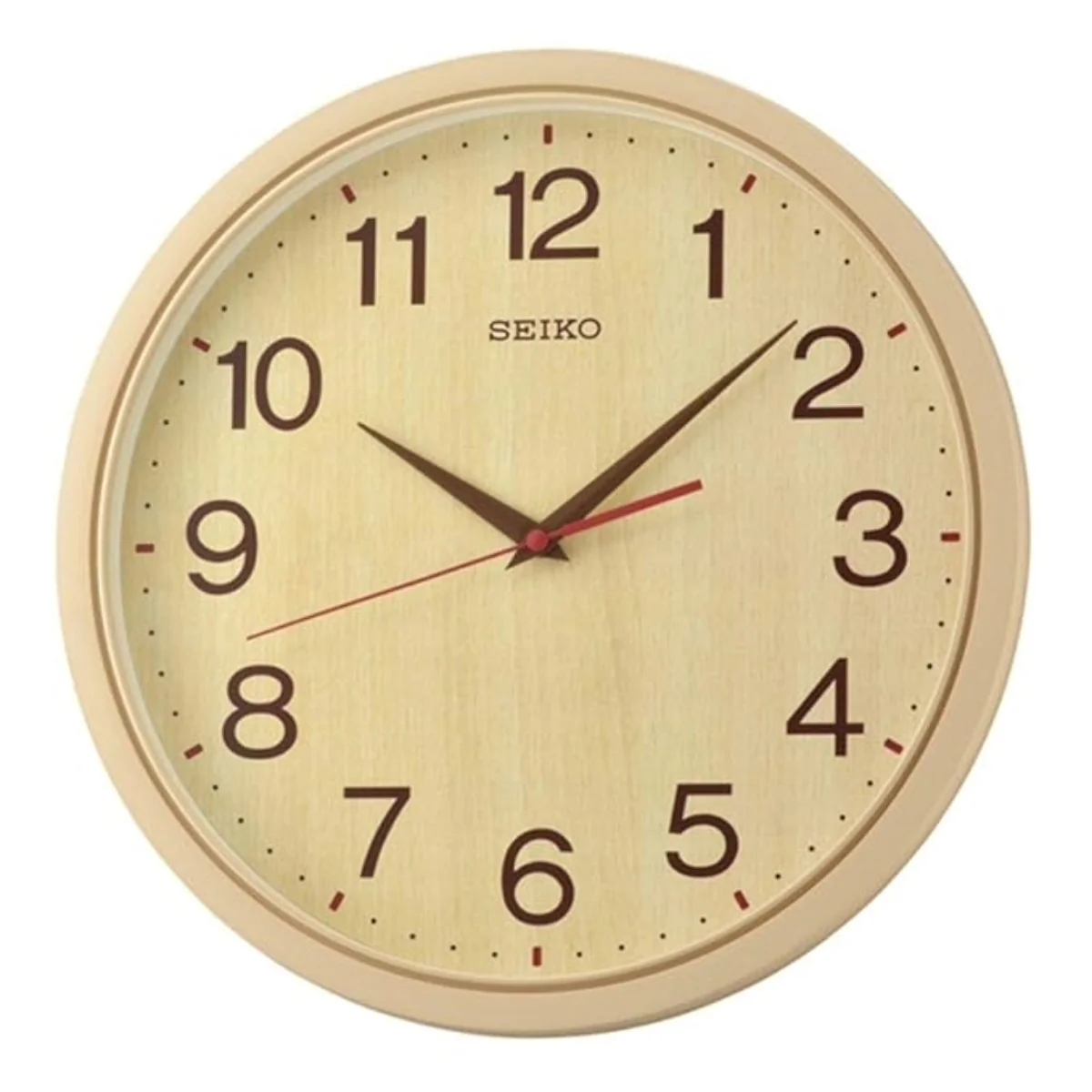 Seiko Wall Clock Classic Light Brown, Large Plastic QXA757ZN