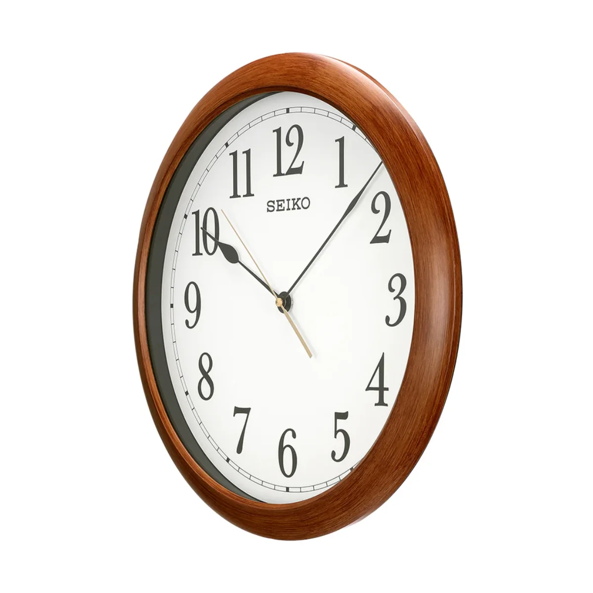 Seiko Wall Clock Large Brown Case Clock With Quiet Sweep QXA598B - Image 3