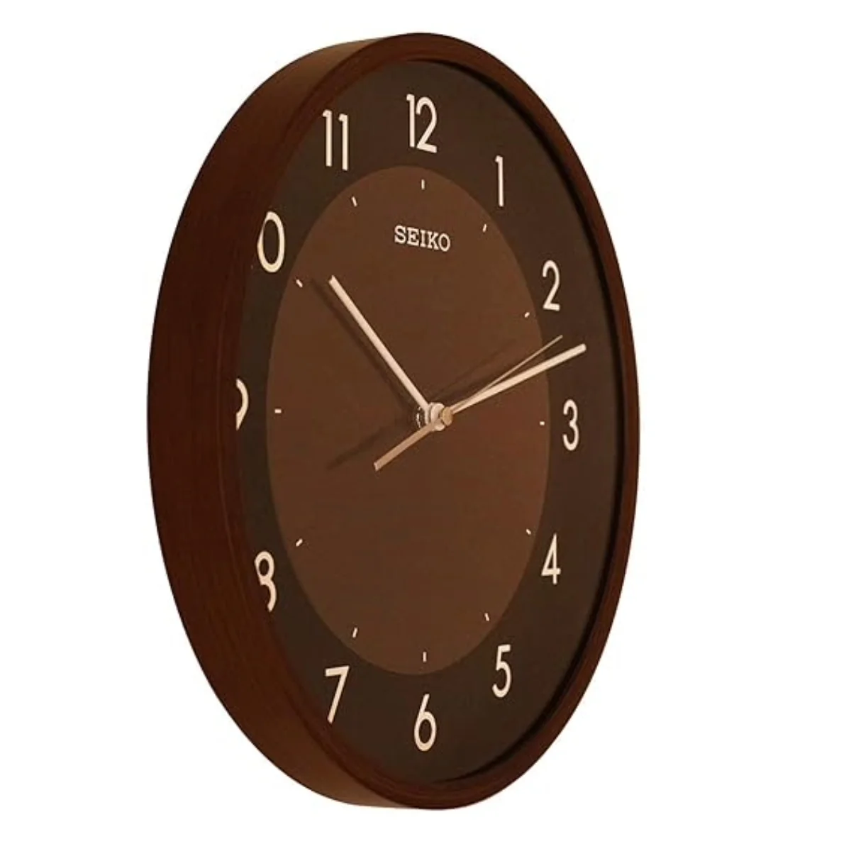 Seiko Wall Clock Plastic Case Elegant Brown Plastic With Sweep Movement QXA615ZN - Image 2