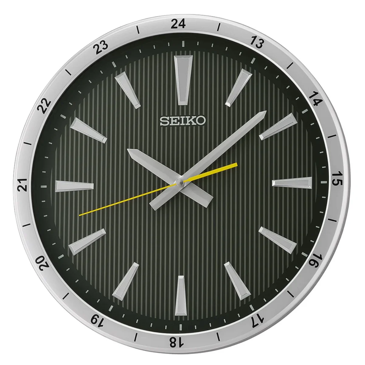 Seiko Wall Clock Silver Plastic Elegant Round Analog Dial QXA802SN