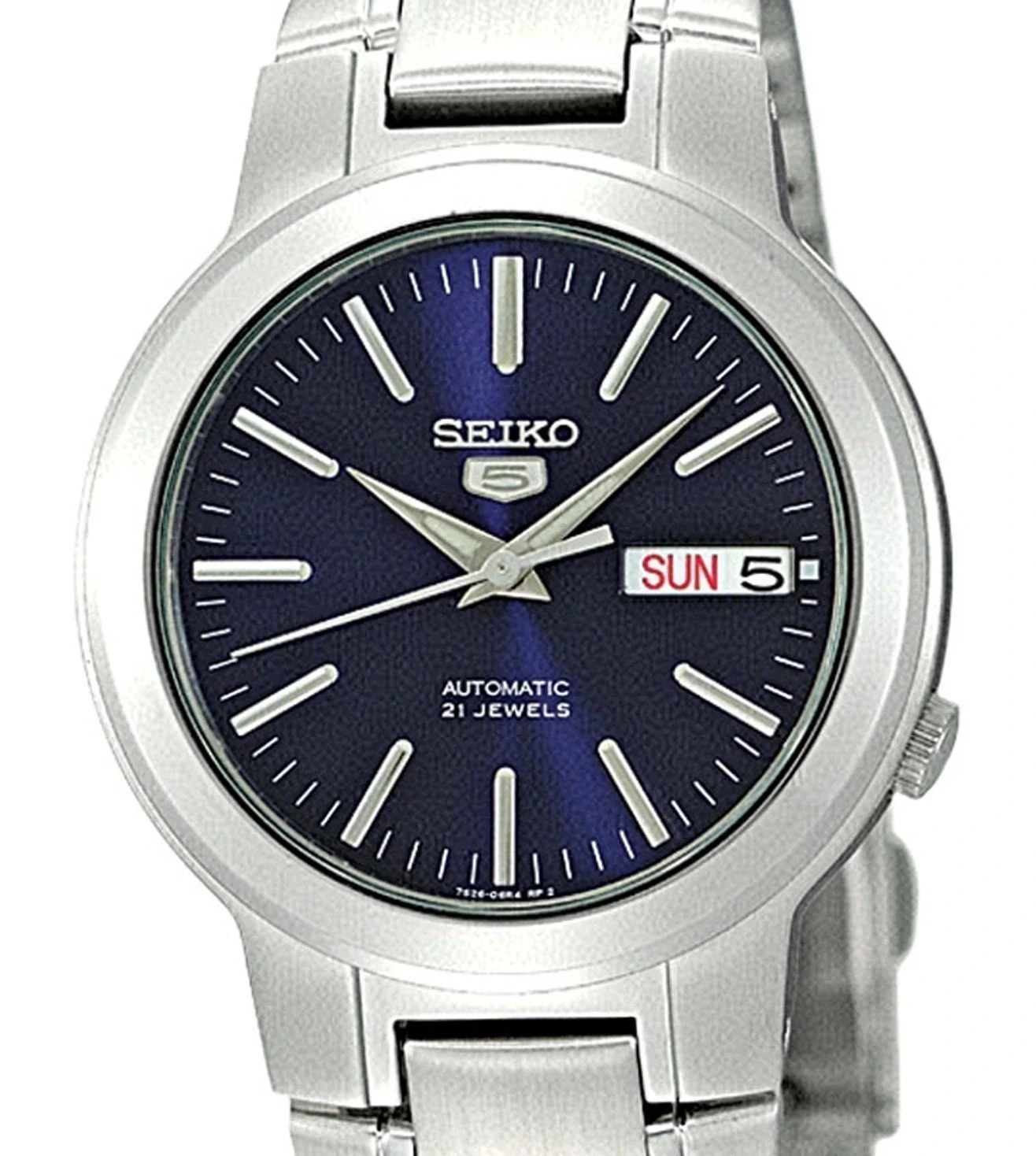 SNKA05K1 SEIKO 5 Round Navy Dial St Steel Watch (Men) - Image 2