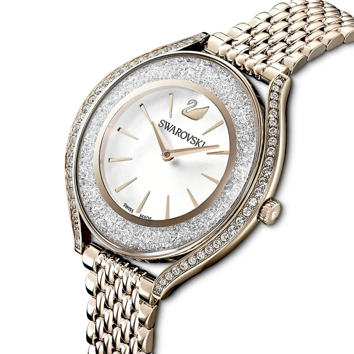 Swarovski Crystalline Aura Oval Silver Dial Analog Women's Watch 5519456 - Image 3