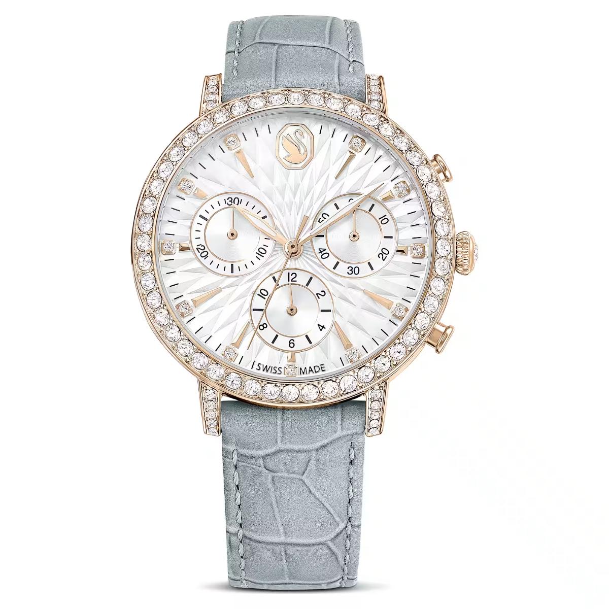 Swarovski Matrix Tennis Gray Dial Analog Chronograph Women's Watch 5702851