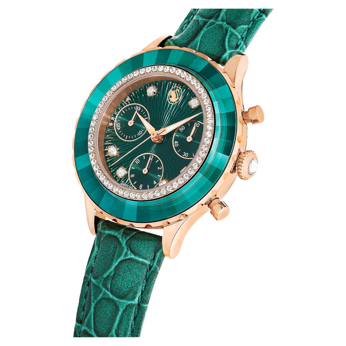 Swarovski Octea Green Dial Analog Chronograph Women's Watch 5672931 - Image 3