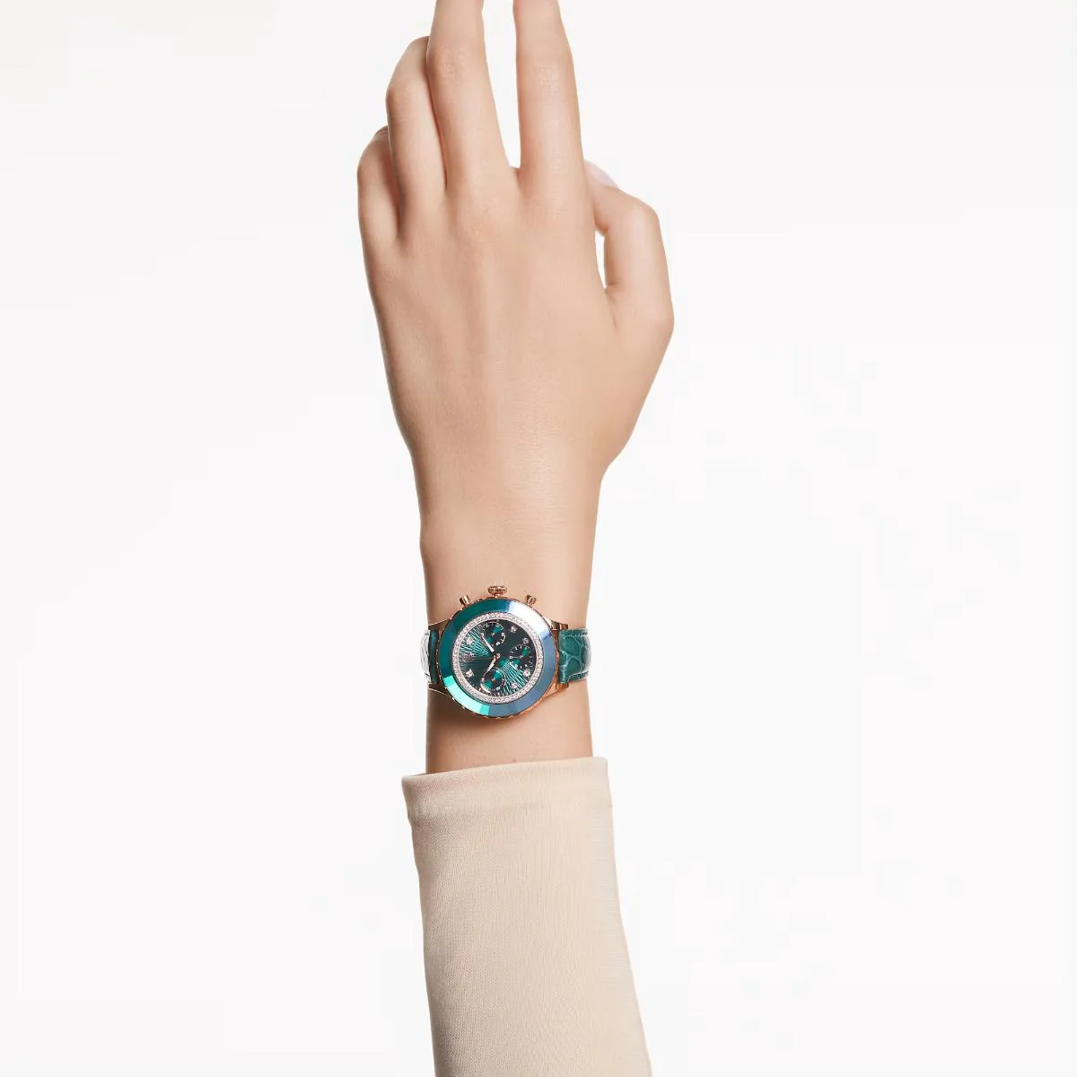 Swarovski Octea Green Dial Analog Chronograph Women's Watch 5672931 - Image 7