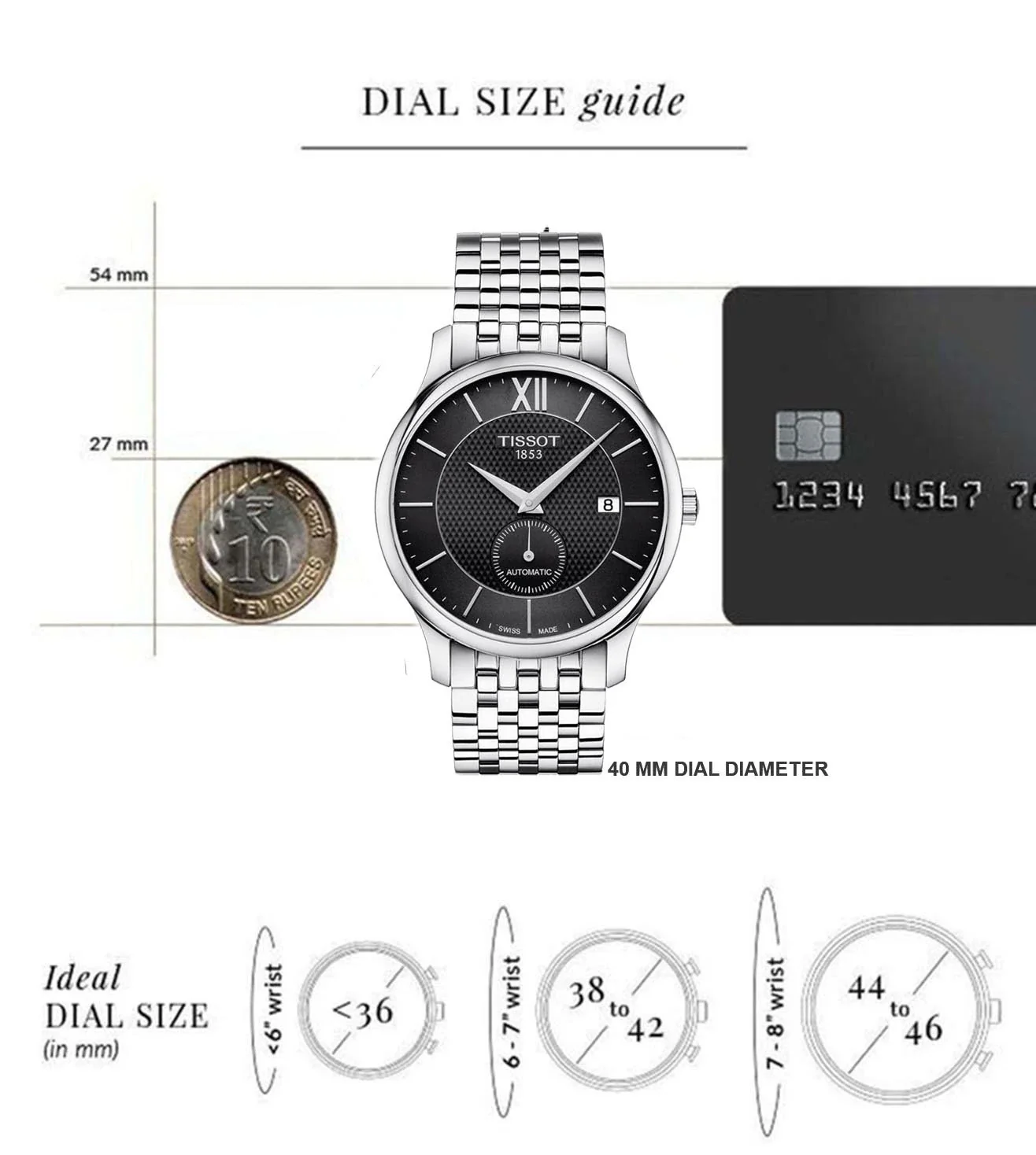 T0634281105800 | TISSOT T-Classic Tradition Automatic Small Second Watch for Men - Image 5