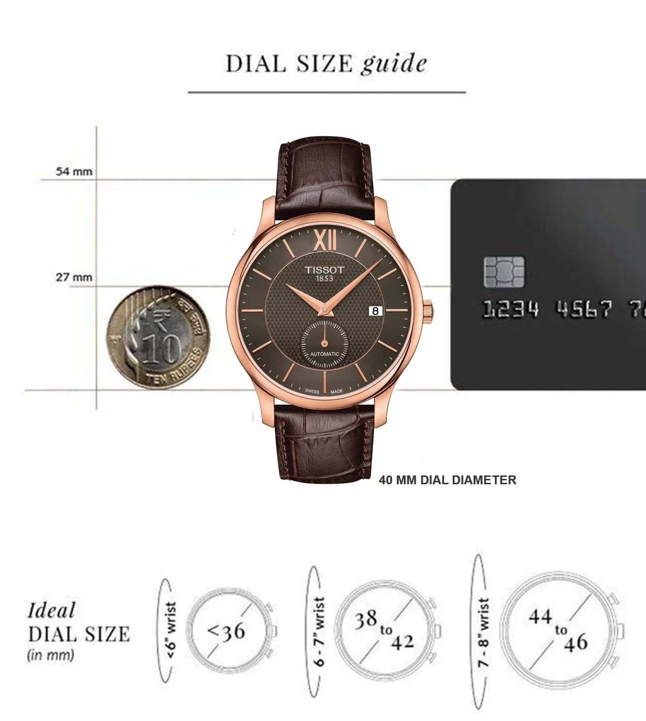 T0634283606800 | TISSOT T-Classic Tradition Automatic Small Second Watch for Men - Image 5