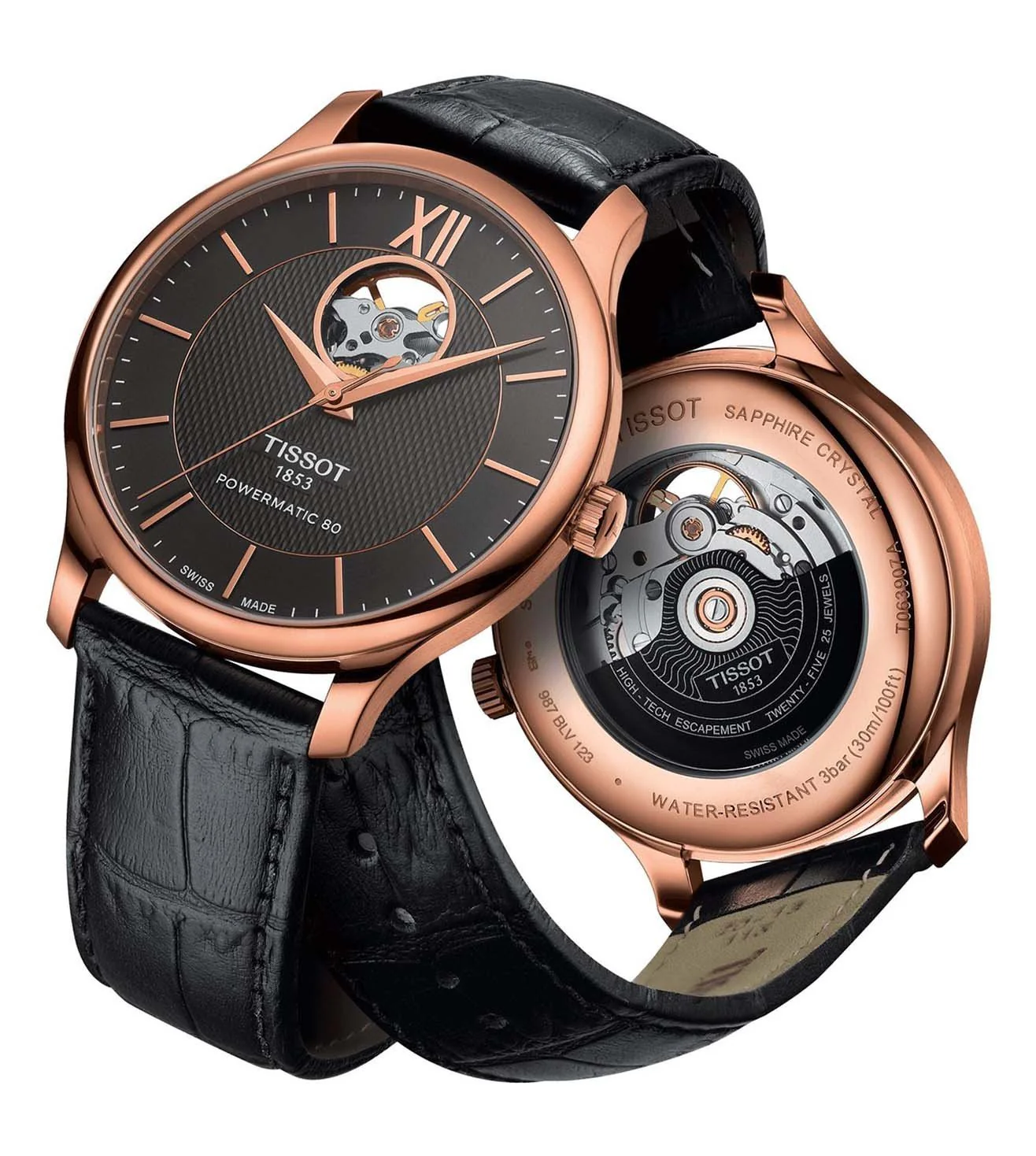 T0639073606800 | TISSOT TRADITION POWERMATIC 80 OPEN HEART Watch for Men - Image 2