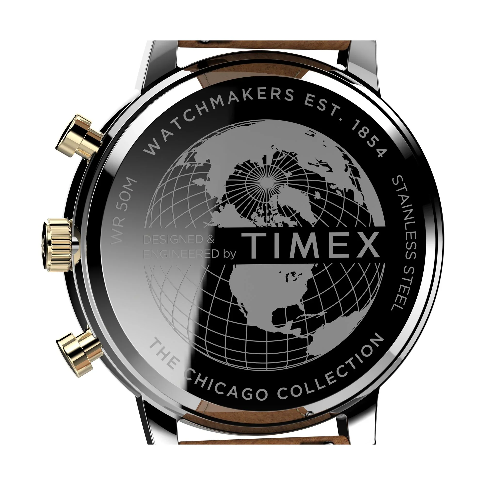 Timex Chicago Chronograph 45mm Leather Strap Men's Watch - TW2U39000UJ - Image 4